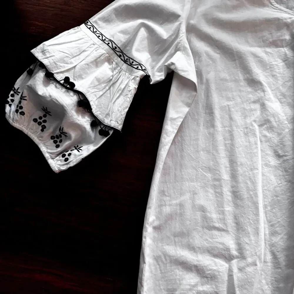 Free-people Women's White and Black Blouse
